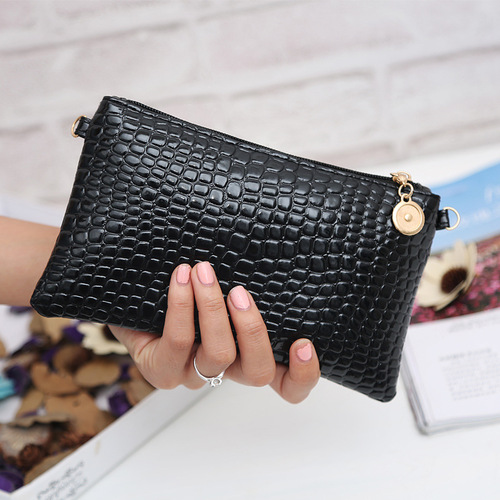 Patent leather small bag 2015 trendy shoulder small bag women's Japanese and Korean coin bag crocodile pattern crossbody bag mobile phone coin purse