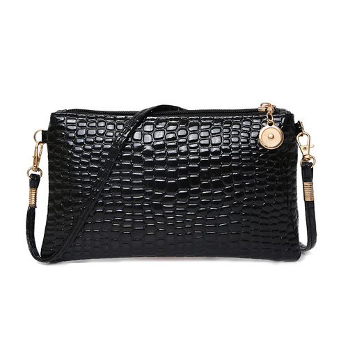 Patent leather small bag 2015 trendy shoulder small bag women's Japanese and Korean coin bag crocodile pattern crossbody bag mobile phone coin purse