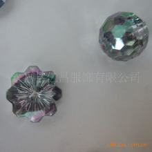 镀七彩亚克力扣子 彩色切面圆球纽扣 电镀压克力装饰钻扣纽扣辅料