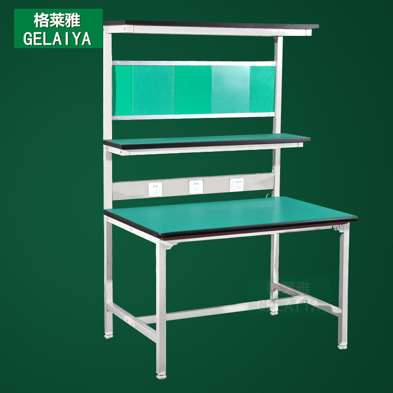 车间防静电工作台带灯架流水线操作台钳工台不锈钢工作台批发