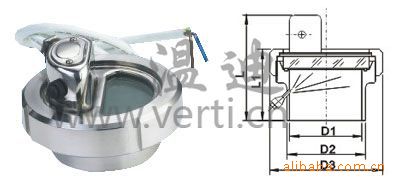 厂家供应不锈钢卫生级视镜搅拌罐体带灯观察玻璃口法兰活接头视灯