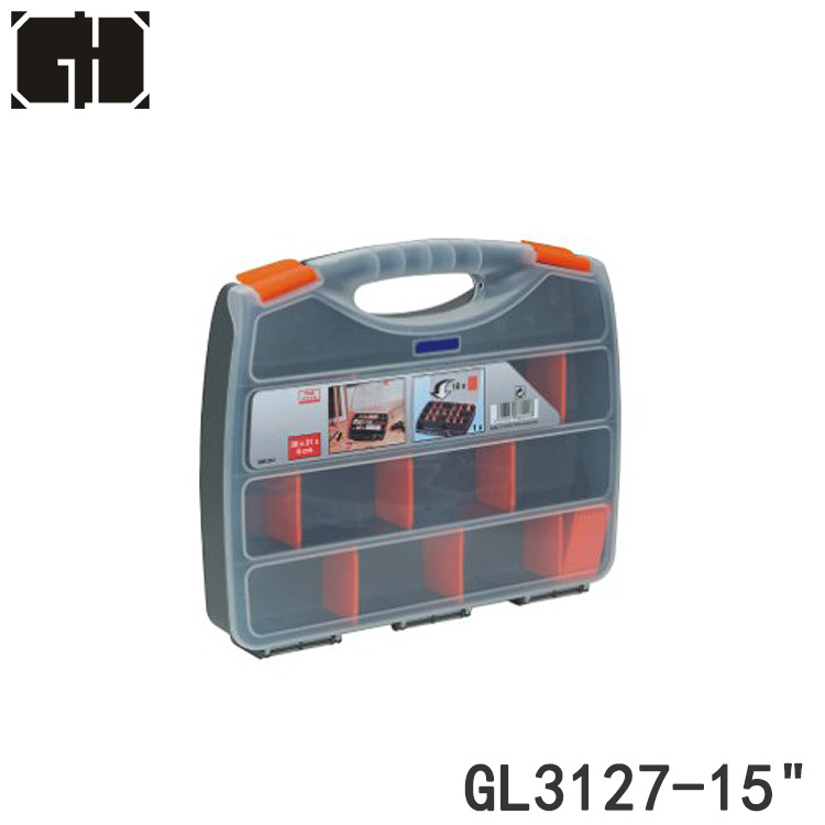 跨境可拆卸手提样品箱小工具箱箱塑料配件箱透明可拆卸15寸工具箱