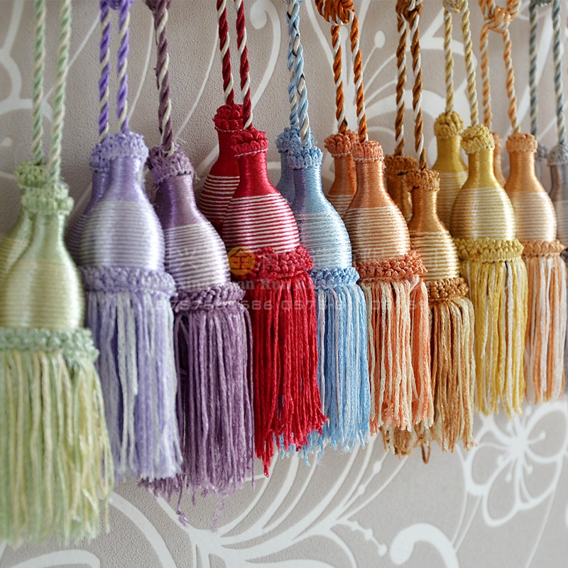 供应实惠窗帘绑带挂球 流苏葫芦挂球 小花瓶挂球一对4个球