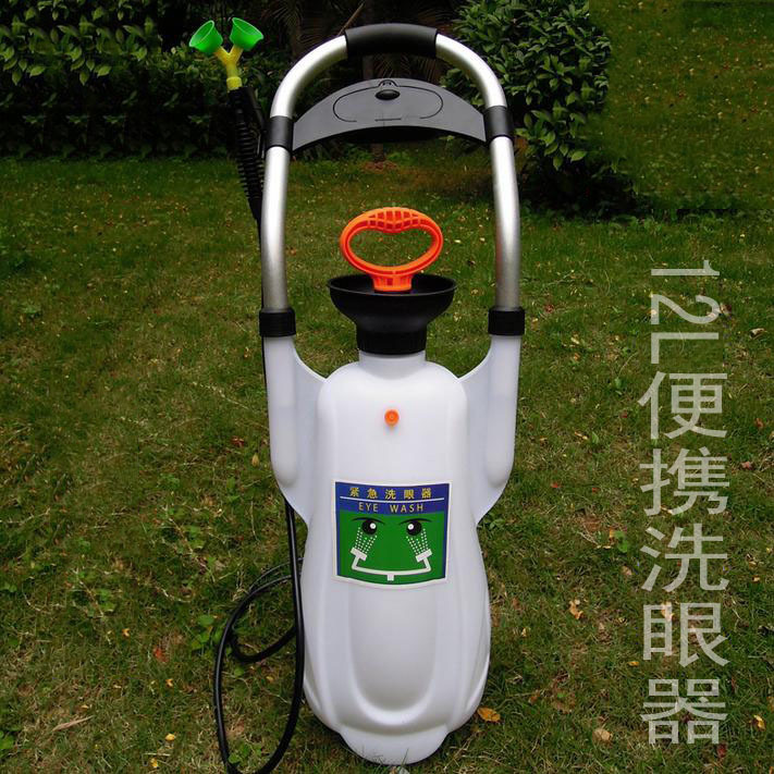 厂家批发实验室12L便携式移动洗眼器  验厂推车式 紧急冲淋洗眼器
