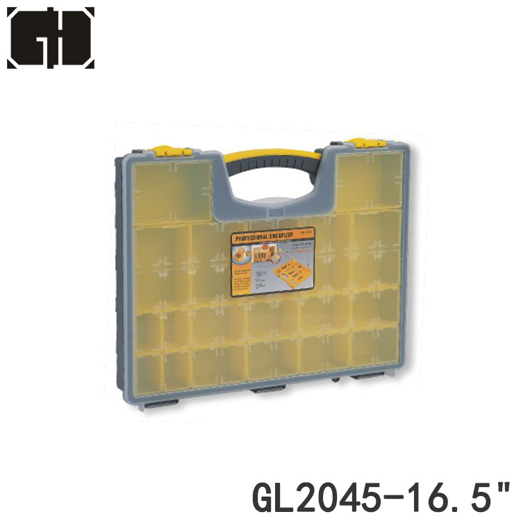 跨境热卖16.5寸塑料手提工具箱储物格可变可拆卸五金手提零件箱