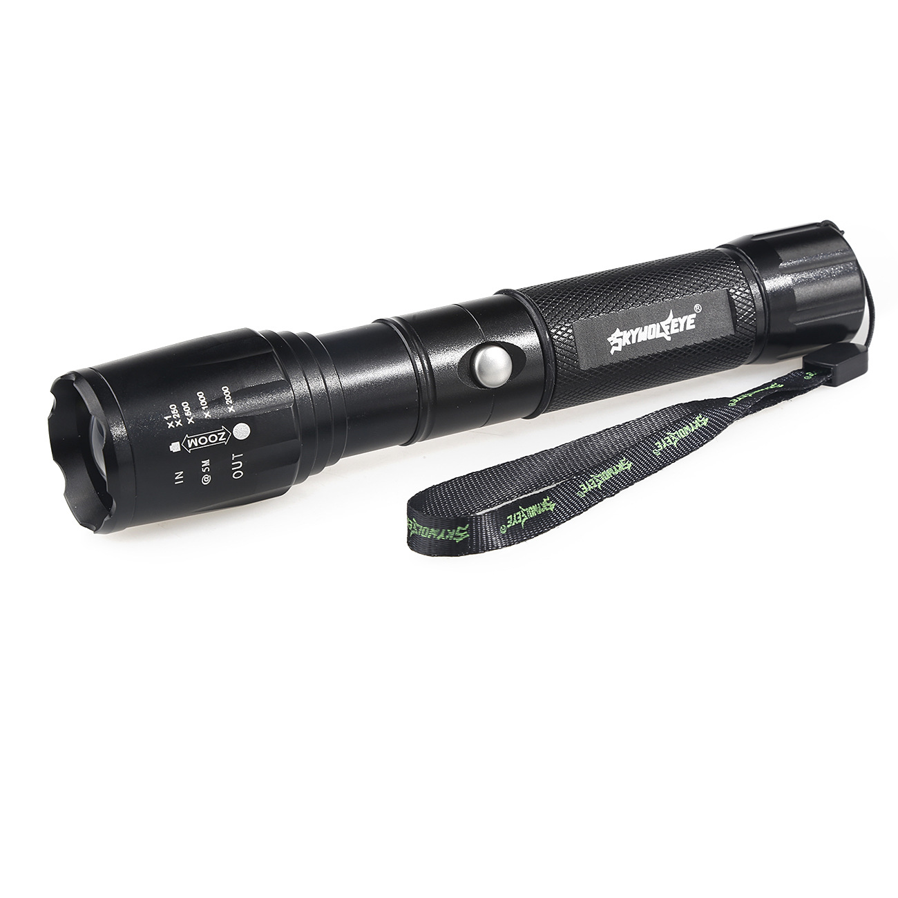 Skywolfeye zoom telescópico LED luz fuerte aleación de aluminio linterna T6 al aire libre iluminación de equitación linterna recargable