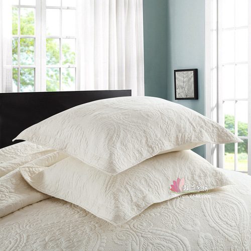 Heyan Home Textiles Foreign Trade Double-Sided Cotton Quilted Pillowcases Wide Border Crafts Washed Quilted Pillowcases Wholesale