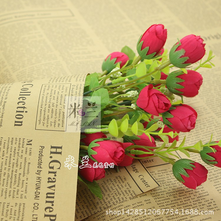 Doble cara Inglés noticias papel flor papel embalaje ramo material de embalaje de regalo al por mayor papel de regalo 50 hojas