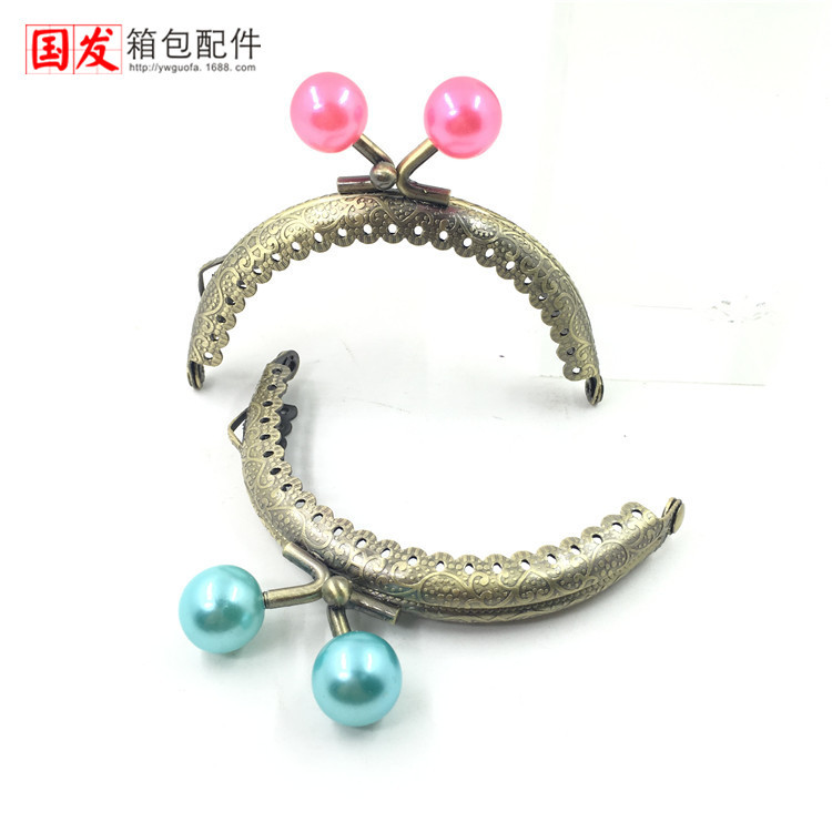 8.5Cm semicircular encaje en relieve 14MM caramelo de perla cabeza oro 10 colores opcional 0168 - GT