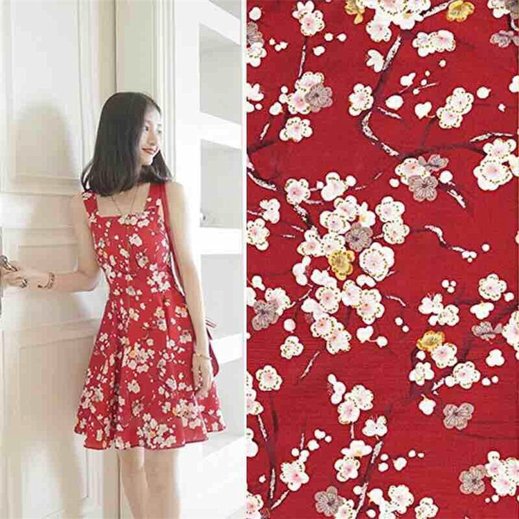 现货日系和风手工布料 DIY香囊桌布烫银梅花印花日式梅花女装面料