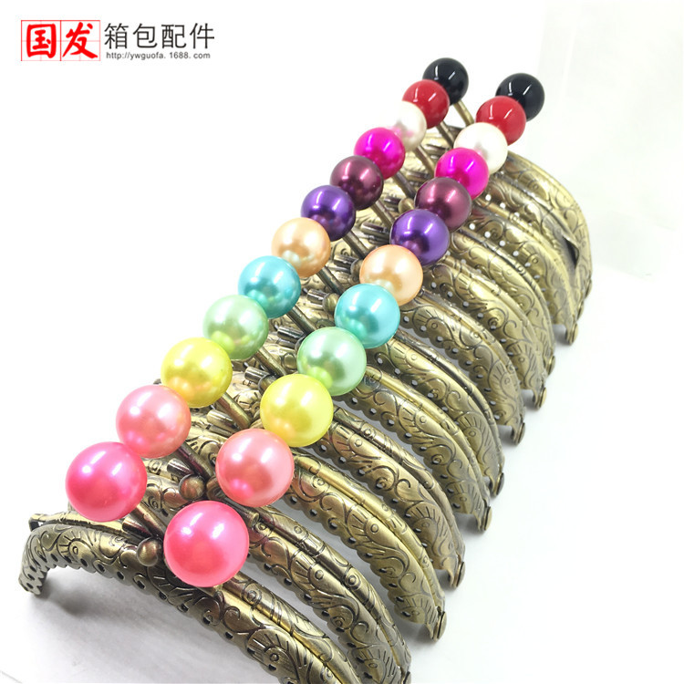 8.5CM arco dragón-fénix encaje de perla cabeza de caramelo oro 14MM cabeza de caramelo 0225 - ZZGT