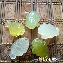 岫玉金蟾玉石吊坠厂家批发挂件岫岩玉饰品天然玉器装饰品玉蟾礼品