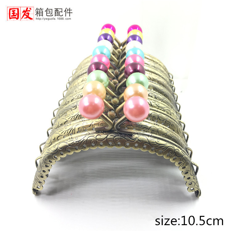 No en stock: 10.5CM arco de flores de dragón y fênix encaje de perlas golos 14MM cabeza de caramelo 0250 - GT