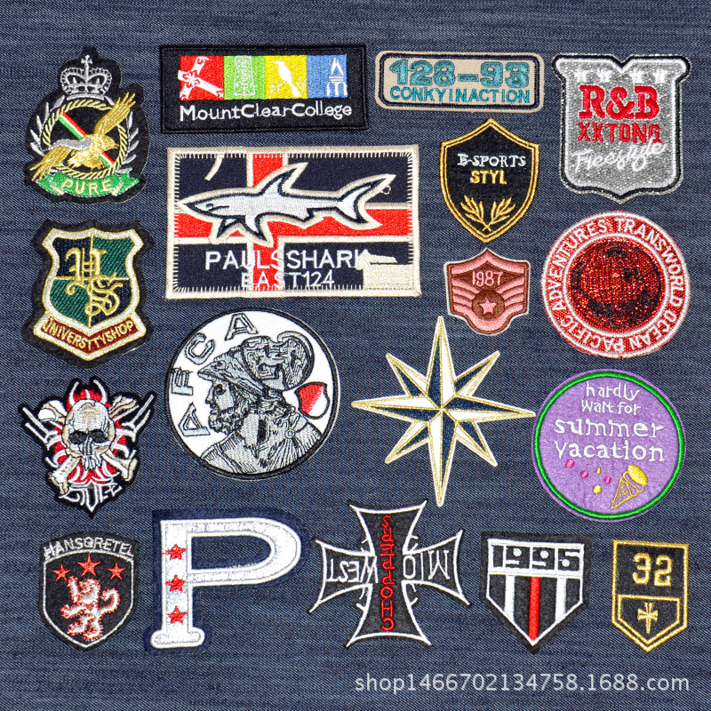 亚马逊 速卖通 衣服缝补丁徽章 可缝可烫  DIY衣服辅料贴 包包贴