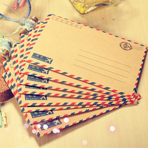Korean cute retro aviation style letter paper, long Western-style postcard envelope, can be mailed 8 pieces