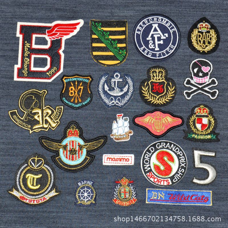 亚马逊 速卖通 衣服缝补丁 徽章 可缝可烫 服装辅料 烫贴 带背胶