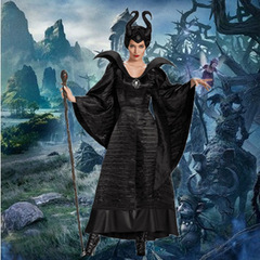 Halloween Sleeping Curse Black Witch Costume Dark Witch Lady Costume Role-Playing Costume Cosplay Stage Performance Costume