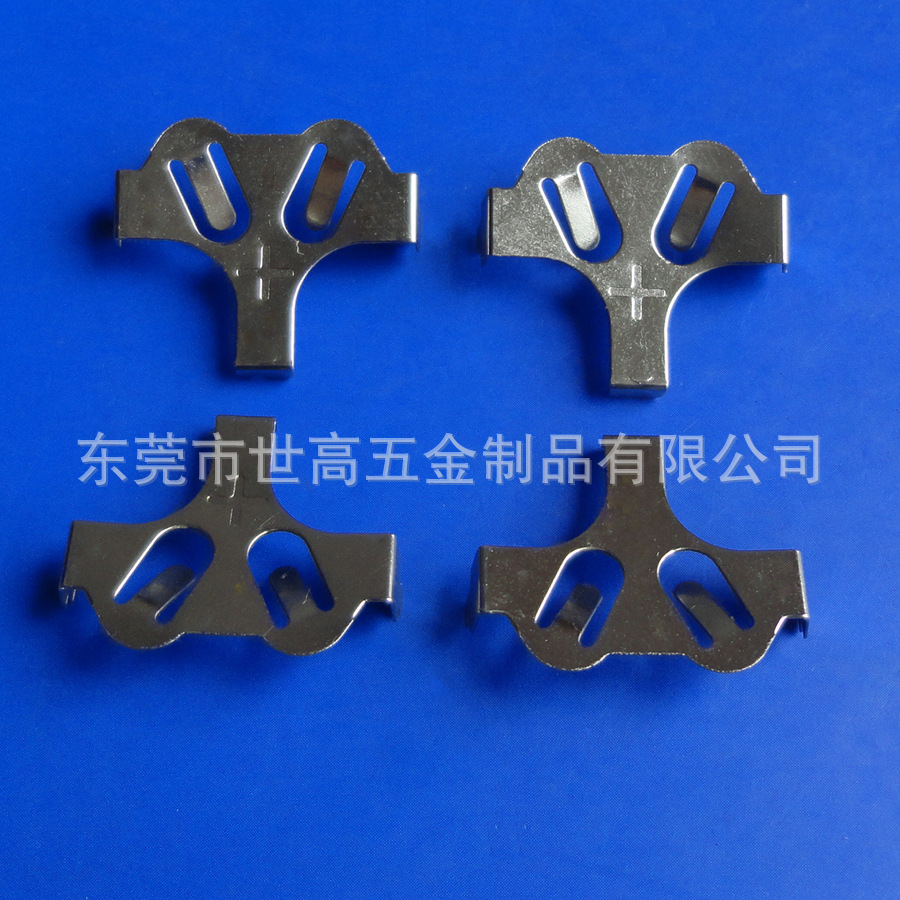 各种材质电池扣  CR2032十字双接触点电池扣不锈钢电池弹片