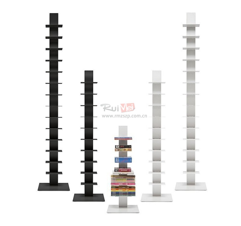 专业展示架厂家 落地拆装书架 金属旋转图书展示架 书籍置物书架