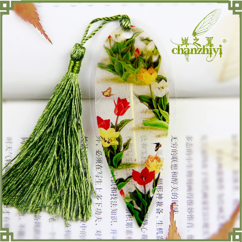 372 Закладка из натуральных листьев тюльпана в китайском стиле Красивая китайская живопись Творческие ремесла на заказ оптом для отправки учителям