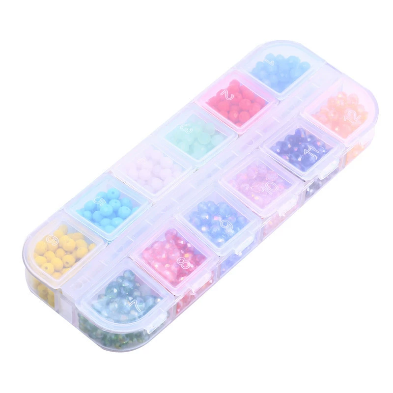 Beads, box, accessory handmade, accessories, ring, 12 colors, 4mm, DIY