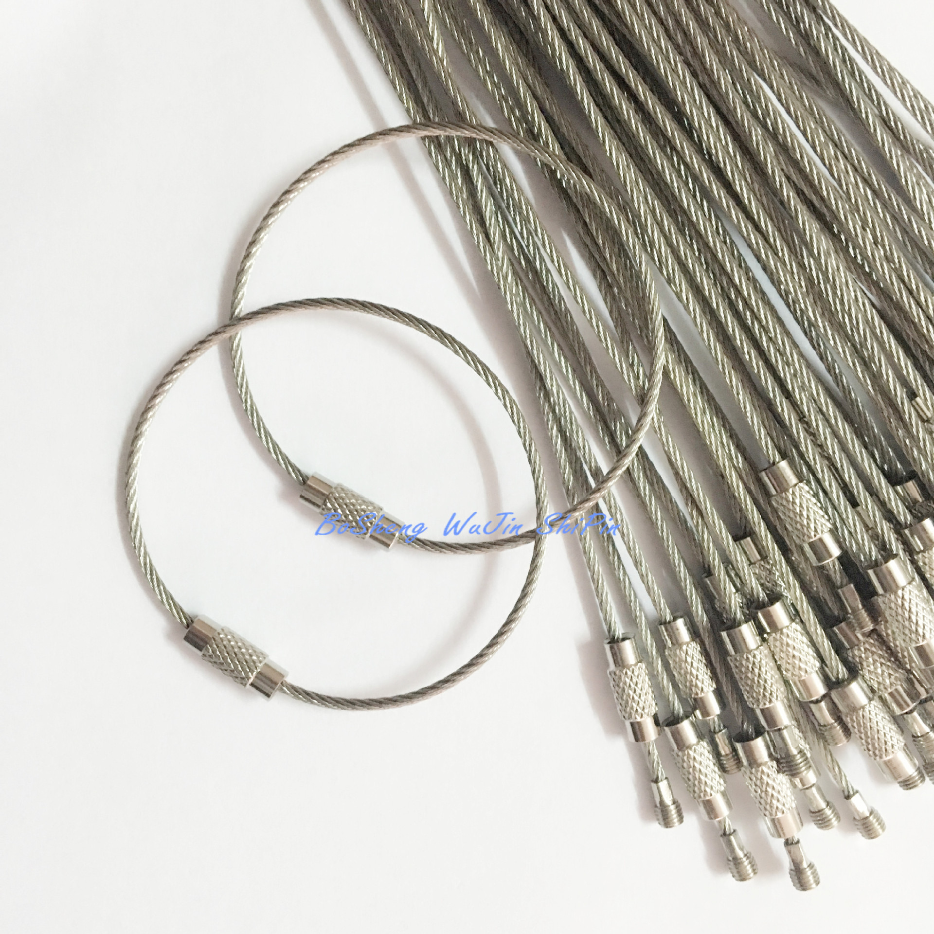 不锈钢钢丝圈,钢丝绳钥匙圈、钢丝扣、钢丝锁扣车用创意钥匙扣