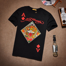 新款休闲老虎头宽松透气短袖 男装PLEIN套头短袖吸汗排湿T恤