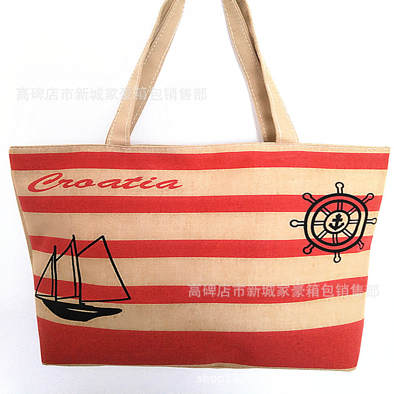 Nicho transfronterizo bolsa de lona casual de compras bolsa de mujer de gran capacidad bolsa de lona de mujer bolso impreso al por mayor