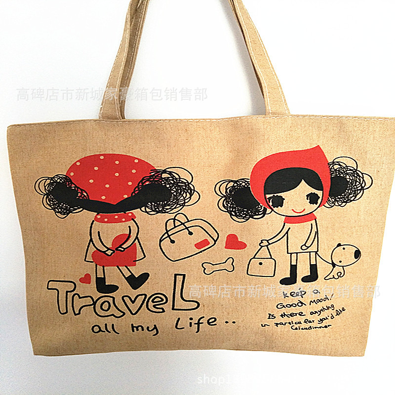 Nicho transfronterizo bolsa de lona casual de compras bolsa de mujer de gran capacidad bolsa de lona de mujer bolso impreso al por mayor