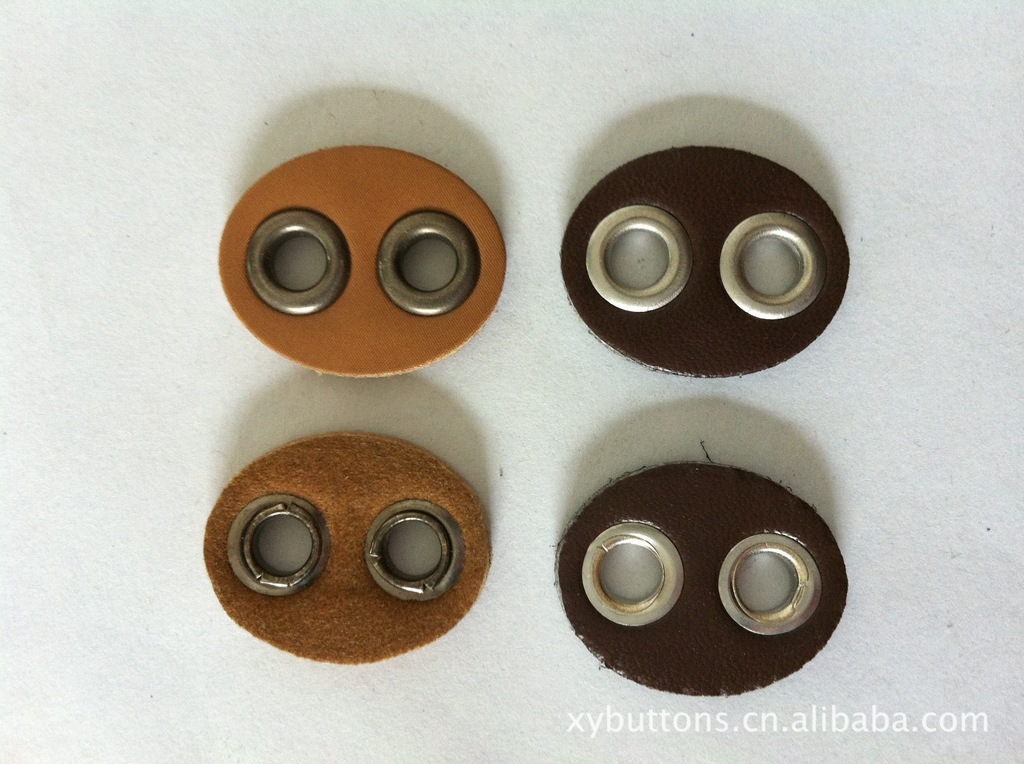 供应穿气眼PU人造革猪鼻扣