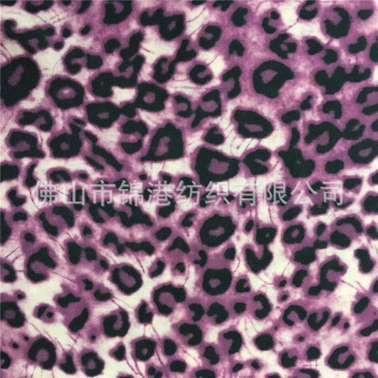 供应豹纹数码印花面料130g纬编涤纶双拉布性感情趣内衣连衣裙时装