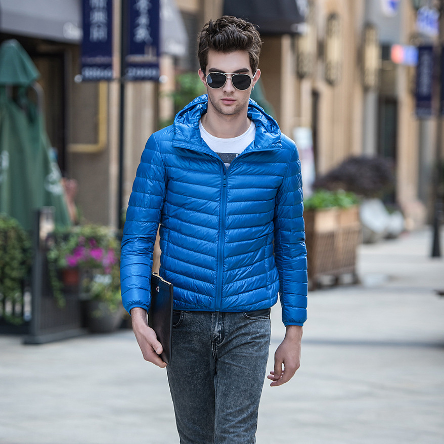 New Korean version lightweight men's hooded plus size short down jacket_voghion.com