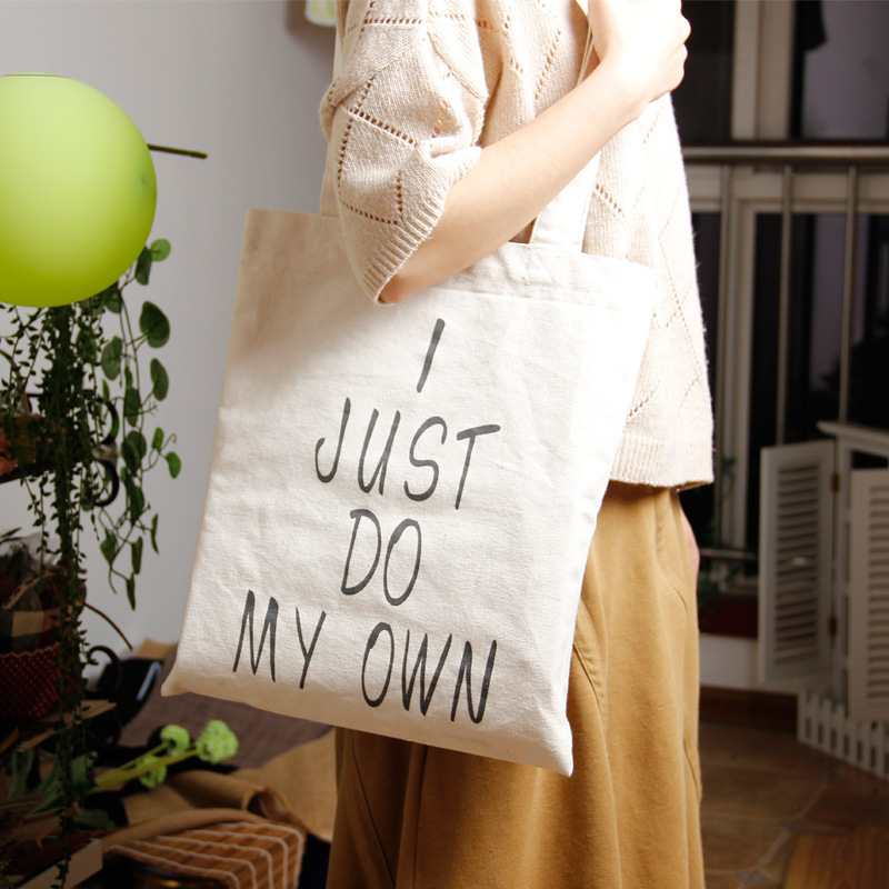 厂家定制纯棉购物帆布袋可印LOGO 棉布袋单肩帆布袋 袋抽绳束口袋