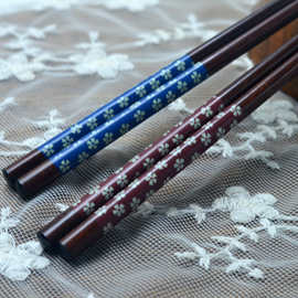 批发日式木筷热转印创意花纹木筷 居酒屋御用筷子 筷子