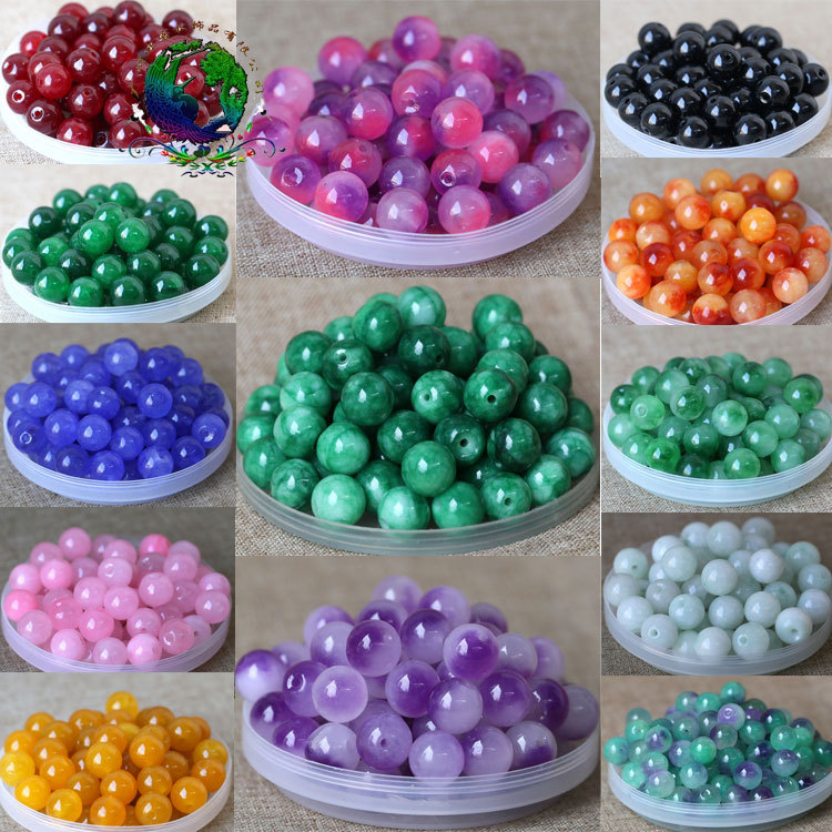 Factory wholesale quartz rock Jade loose beads bracelet diy jewelry accessories stall supply jade beads wholesale