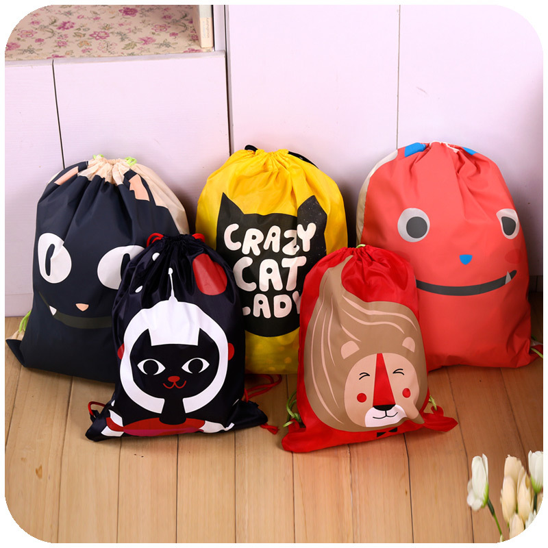 厂家直销束口背包袋210D涤纶卡通抽绳袋热转印升华logod批发定制