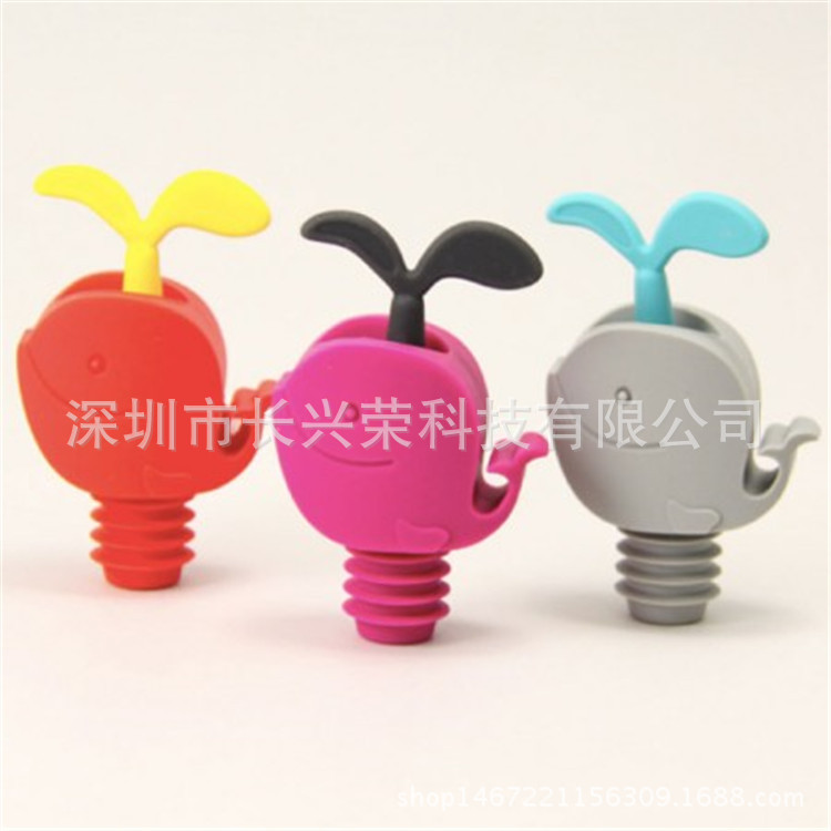 硅胶鲸鱼倒酒器 创意鲸鱼红酒瓶塞 海豚倒酒器 创意酒瓶塞