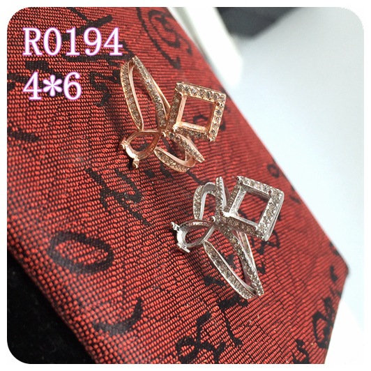 彩宝925 银 女戒托未镶嵌裸石空托活口戒托可来石代镶嵌厂家 批发