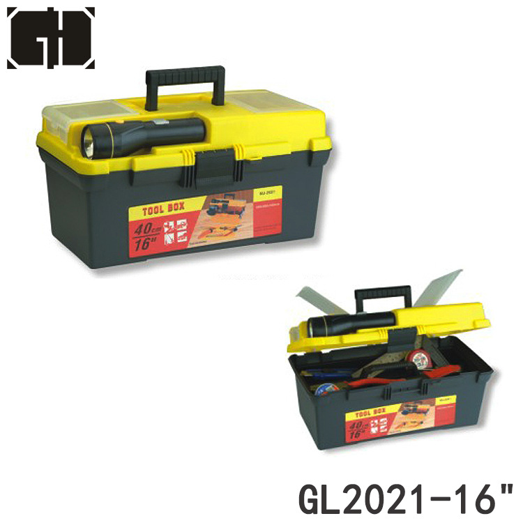 跨境热卖16寸手提塑料工具箱电工箱随车便携箱汽修工具箱厂家供应