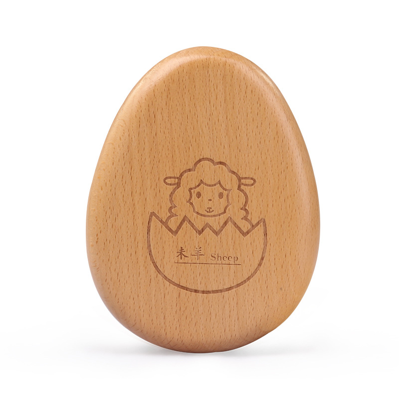 Caja de madera para guardar cabello fetal y dientes de leche, recuerdo creativo de madera con forma de dibujos animados, con forma de huevo del zodiaco para bebés.