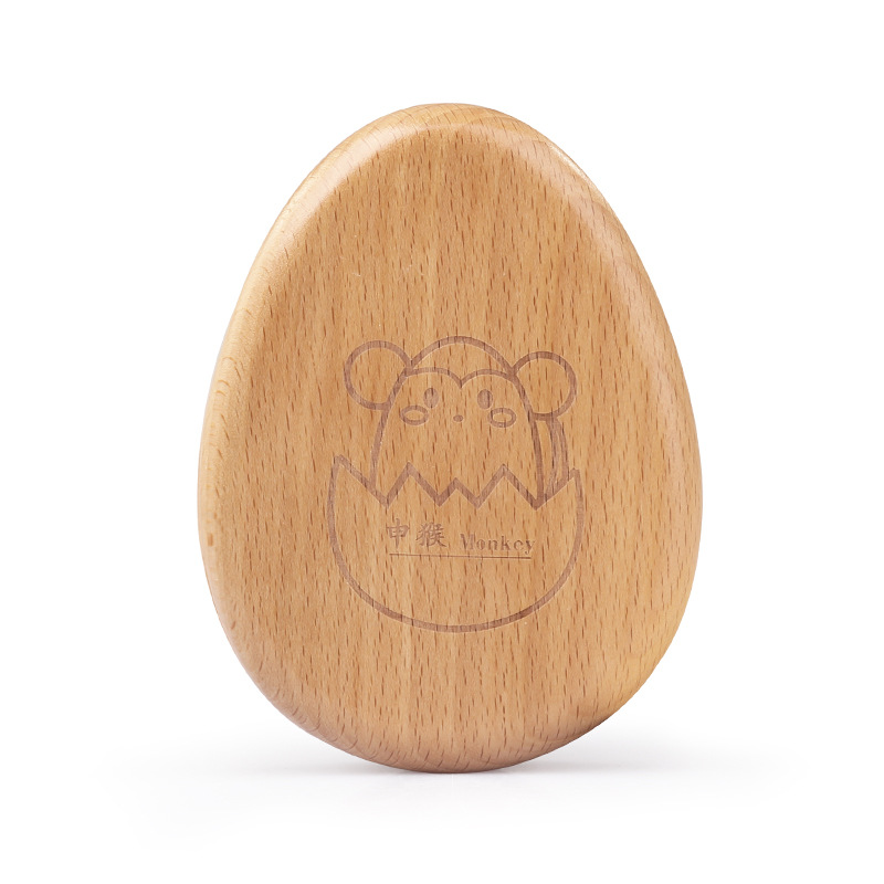 Caja de madera para guardar cabello fetal y dientes de leche, recuerdo creativo de madera con forma de dibujos animados, con forma de huevo del zodiaco para bebés.