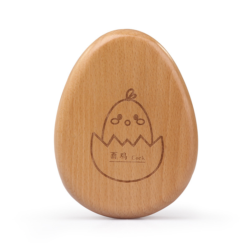 Caja de madera para guardar cabello fetal y dientes de leche, recuerdo creativo de madera con forma de dibujos animados, con forma de huevo del zodiaco para bebés.