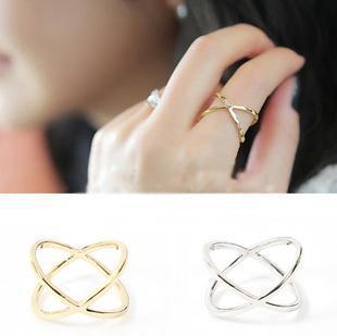 D002 Your Ring from Stars Female X Cross Three-dimensional Hollow Around Matching Joint Index Finger Tail Ring