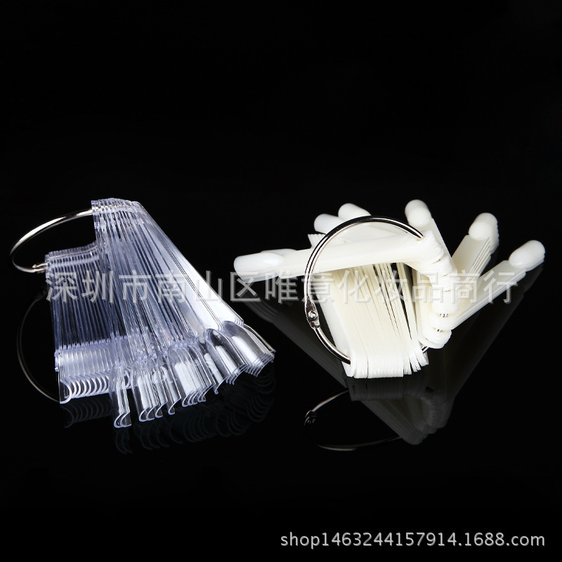 Nail art supplies tools wholesale 50 pieces of fan-shaped nail polish color plate practice nail piece fan-shaped color card model