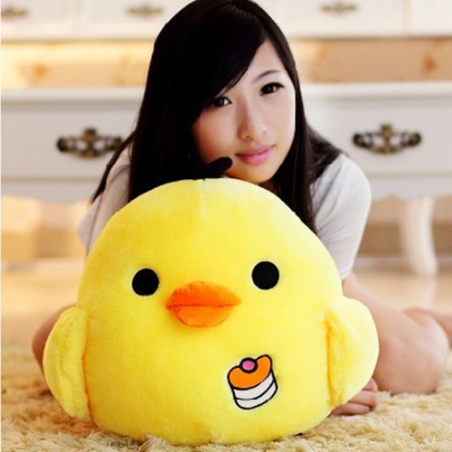 Manufacturer's cute cartoon fluffy chick plush toy doll pillow stuffed animal for wholesale