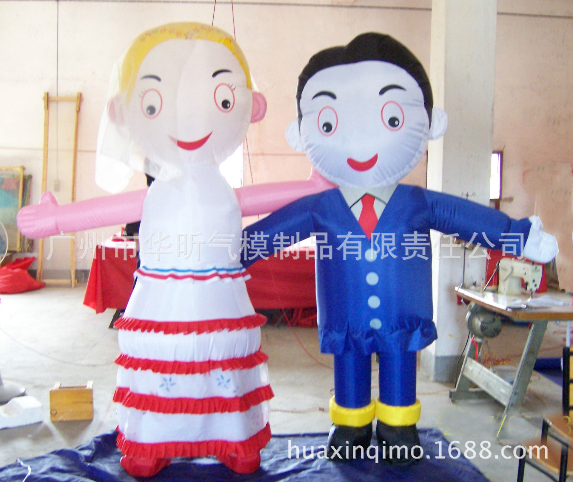 婚庆卡通 活动气模 新郎新娘卡通气模 庆典充气模型批发