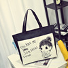 Cartoon capacious one-shoulder bag, shopping bag, Korean style