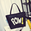 Cartoon capacious one-shoulder bag, shopping bag, Korean style