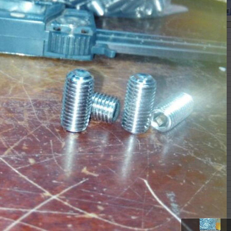 M8-1.0*16长顶丝304不锈钢凹端细牙紧定螺钉细牙无头内六角螺丝