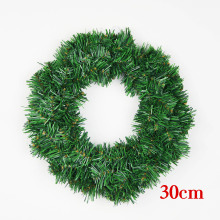 婷芷 圣诞花环 绿色 裸花环 圣诞节装饰品  圣诞花环原材料